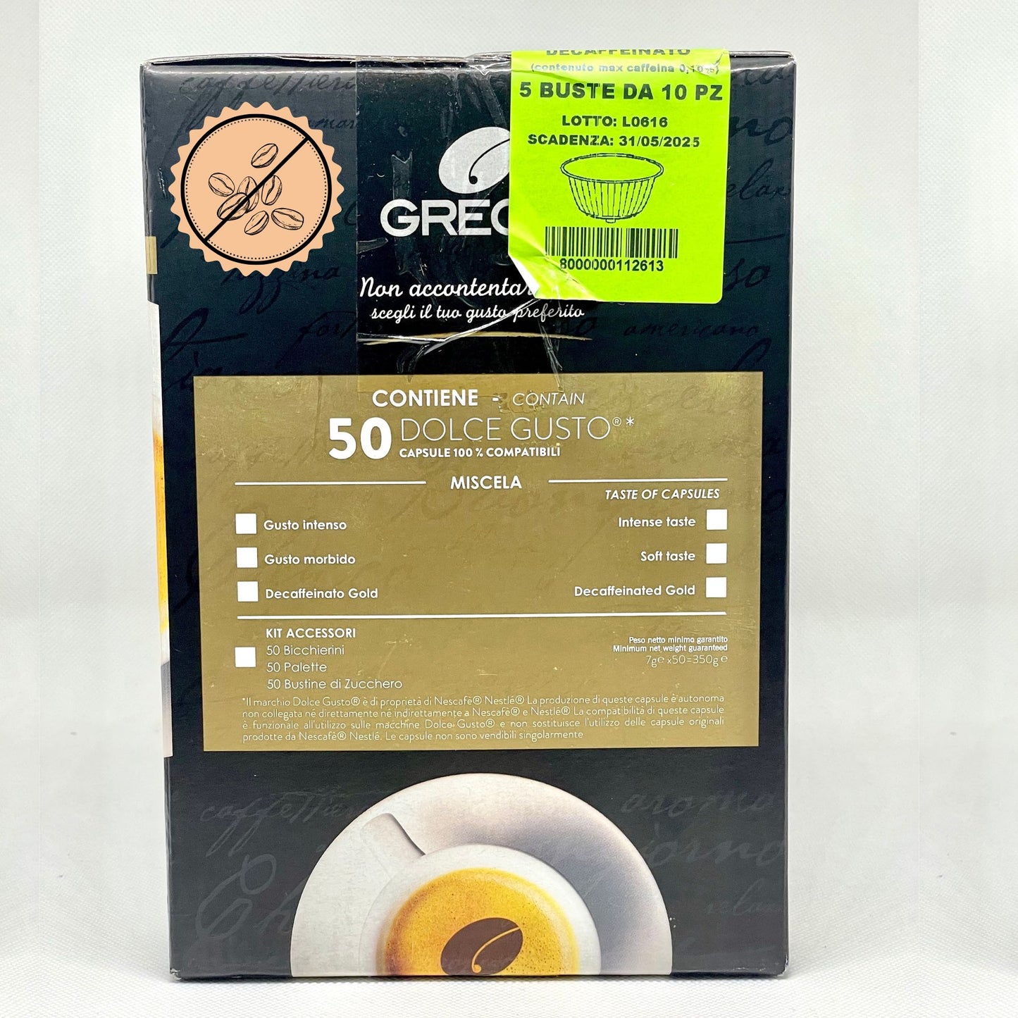 Greco Caffè Capsule Dolce Gusto Decaffeinato