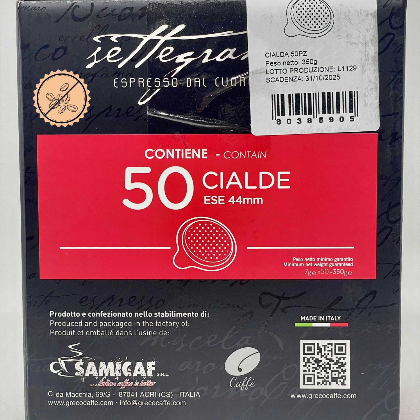 Greco Caffè Cialde ESE Decaffeinato